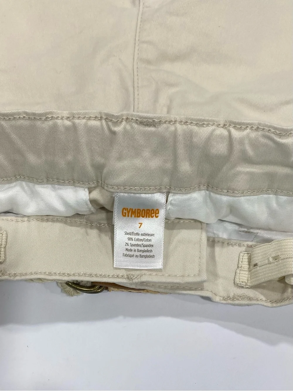 Gymboree Boys Stone (Lt.Khaki) Chino Shorts with Braided Belt Size 7